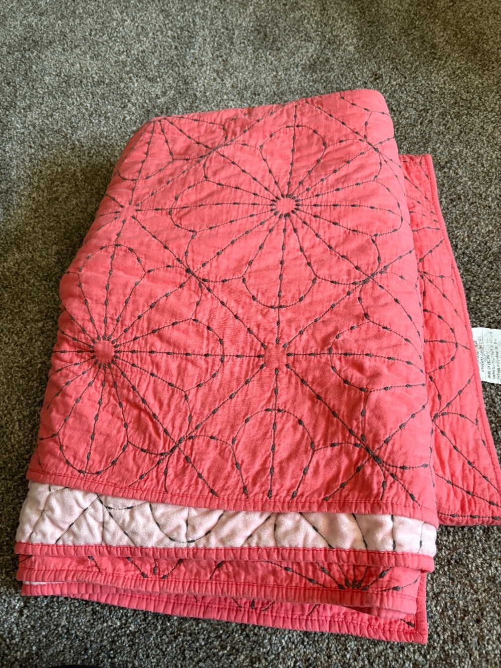 Pillowfort cotton and velvet quilt